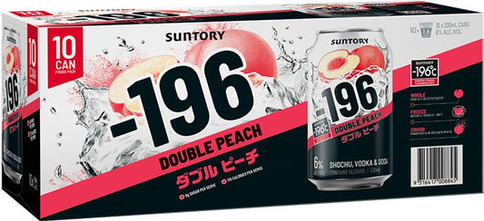 Suntory -196 Double Peach 330ml Cans - 10 Pack