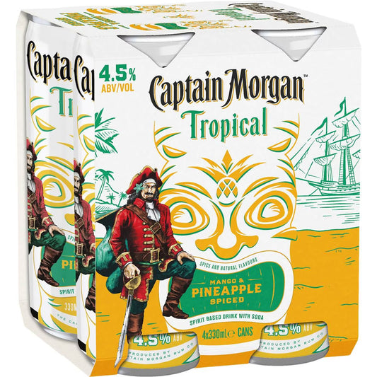 Captain Morgan Tropical & Soda Premix Case - 330ml Cans **