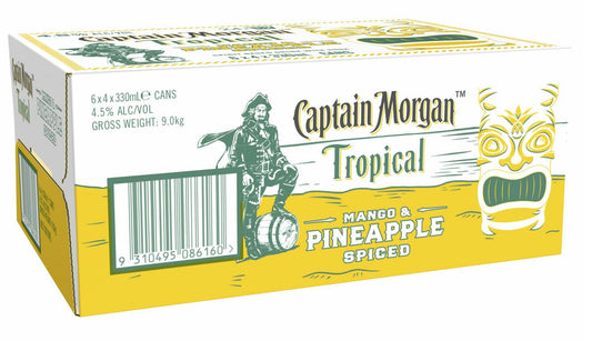 Captain Morgan Tropical & Soda Premix Case - 330ml Cans **