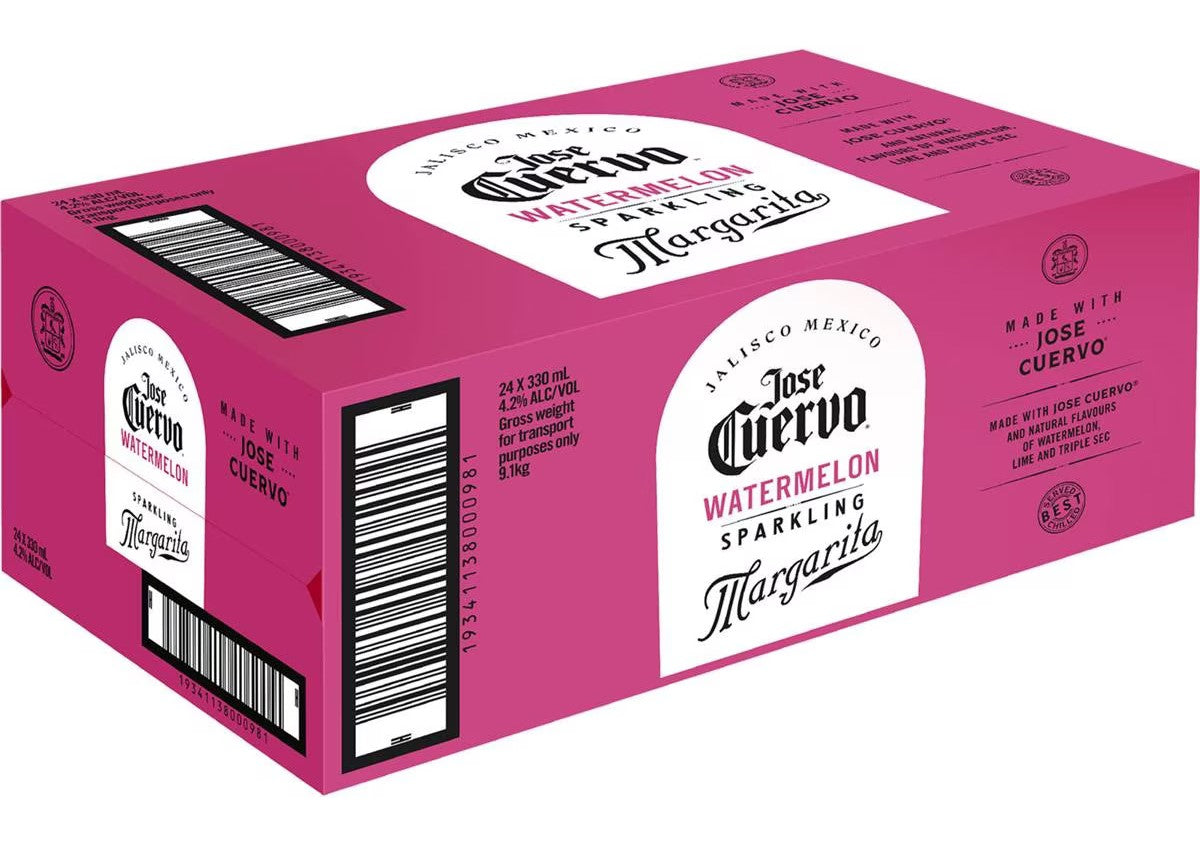 Jose Cuervo Watermelon Sparkling Margarita Premix Case 330ml Cans