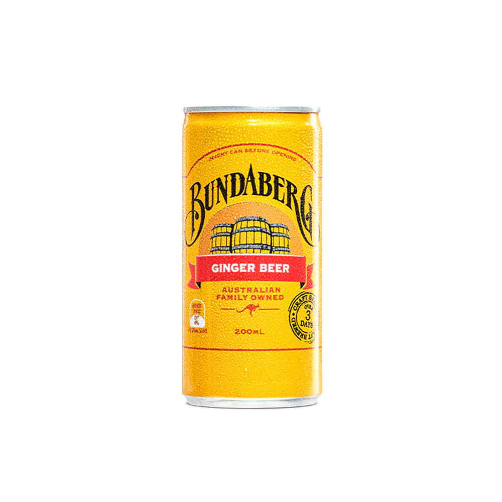 Bundaberg Ginger Beer – 200mL Can (Non-Alcoholic) Case