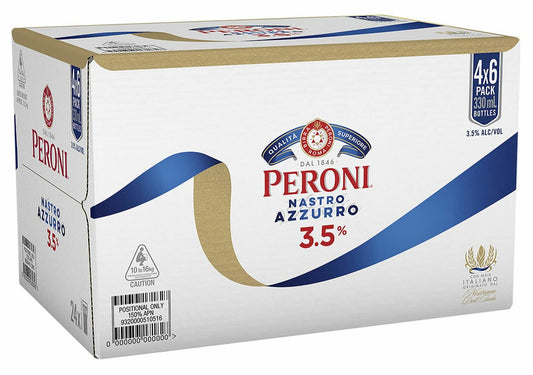 Peroni Nastro Azzurro 3.5% Mid Strength Beer Case - 330ml Bottles