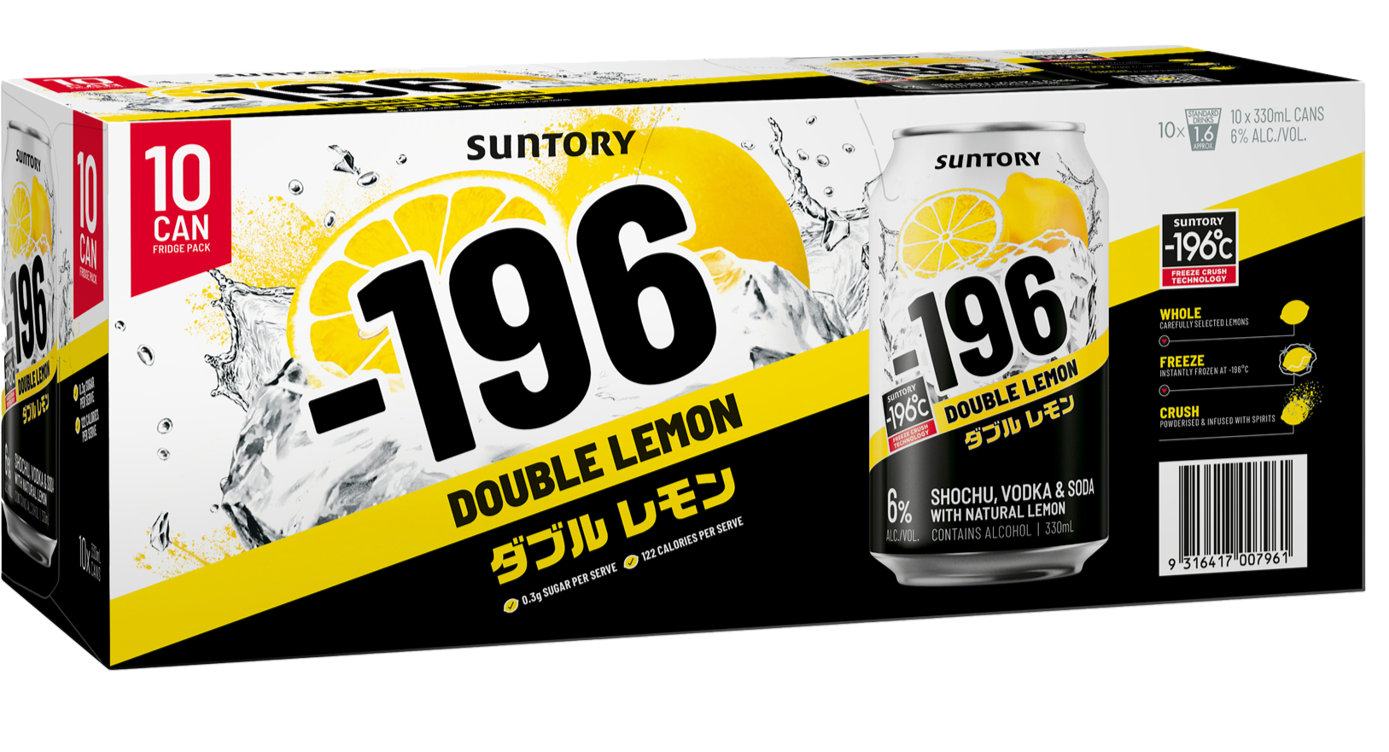 Suntory -196 Double Lemon 330ml Cans - 10 Pack