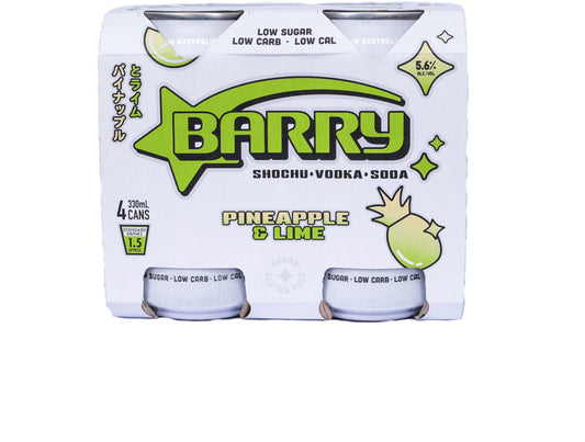 Barry Pineapple & Lime Vodka Soda 4 Pack 330ml