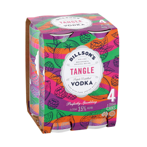 Billson's Fruit Tangle Vodka Case -  355ml Cans