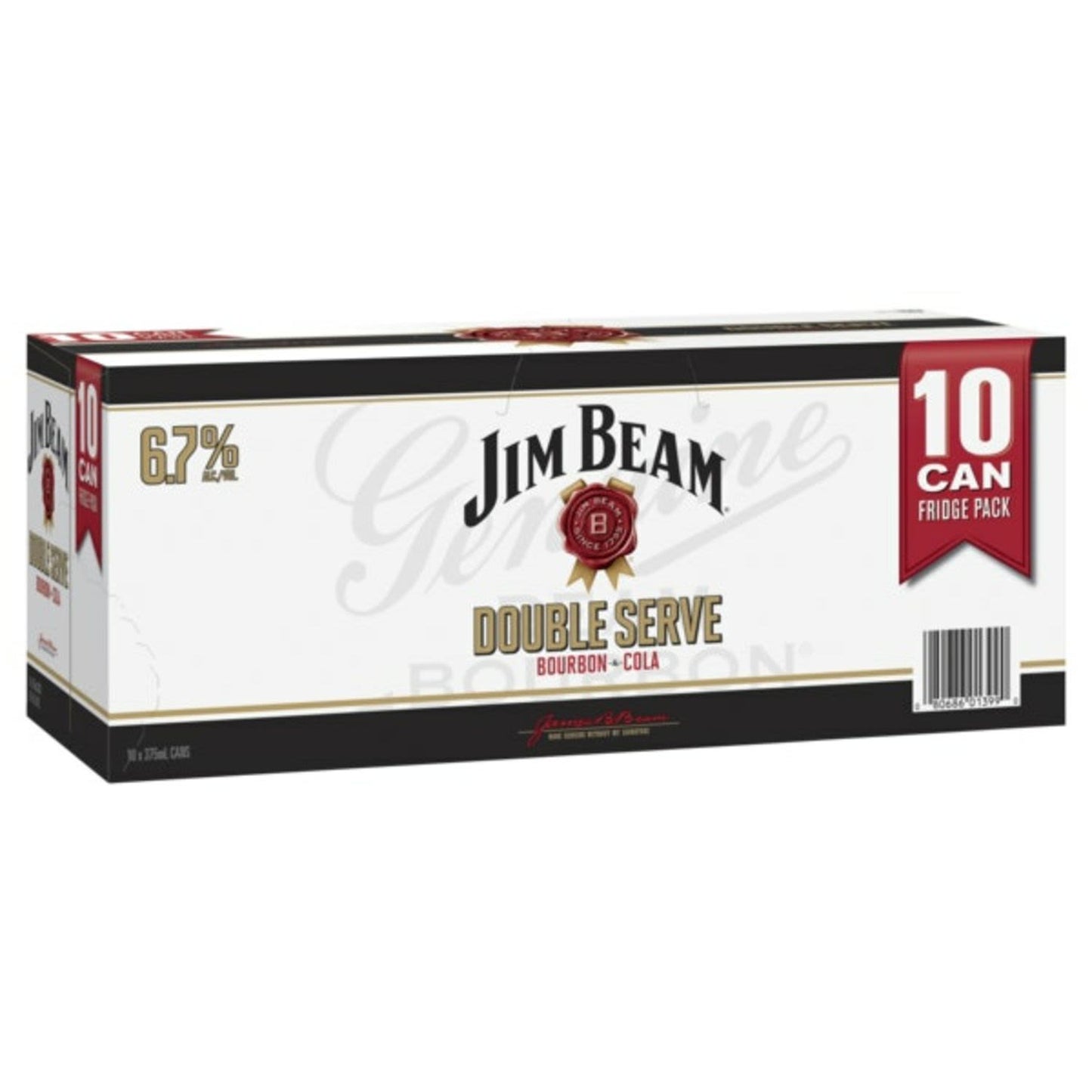Jim Beam Double Serve Bourbon & Cola 10 Pack Cans – 375mL