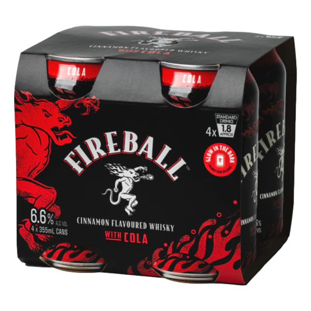 Fireball Cinnamon Whisky w Cola 355ml Cans 6.6%