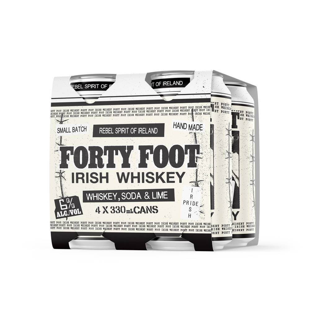 Forty Foot Irish Whiskey, Soda & Lime 6% 24 x 330ml (Case)