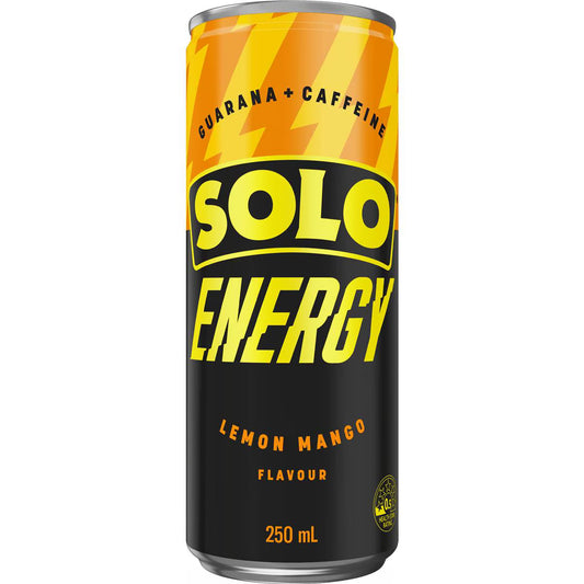 Solo Energy Lemon Mango – 250mL Can Case