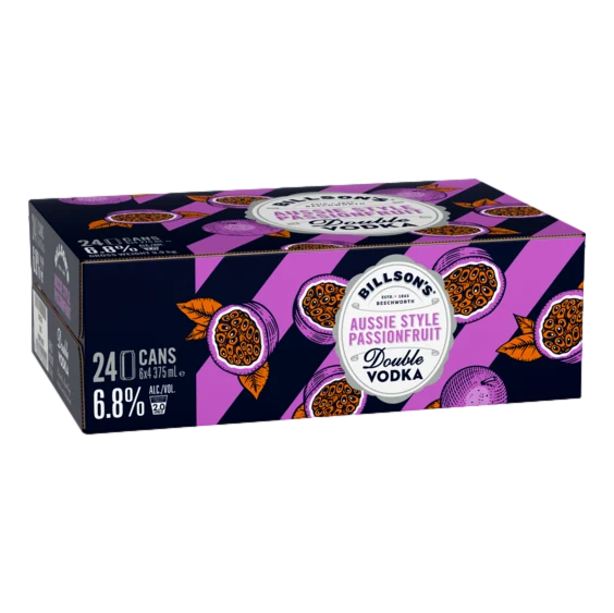 Billson's Double Vodka & Passionfruit 6.8% Cans 375ml - 24 Case