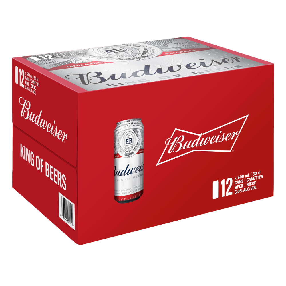 Budweiser Lager – 12 x 500mL Cans (5.0% ABV)