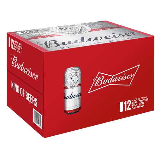 Budweiser Lager – 12 x 500mL Cans (5.0% ABV)